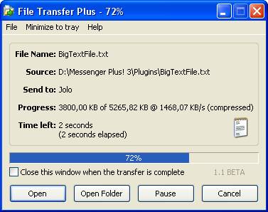 + File Transfer Plus: accélerer la vitesse de transfert sur Msn +++